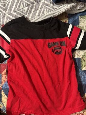 Kids "Game On MVP" Short Sleeve Tee - Red & Black